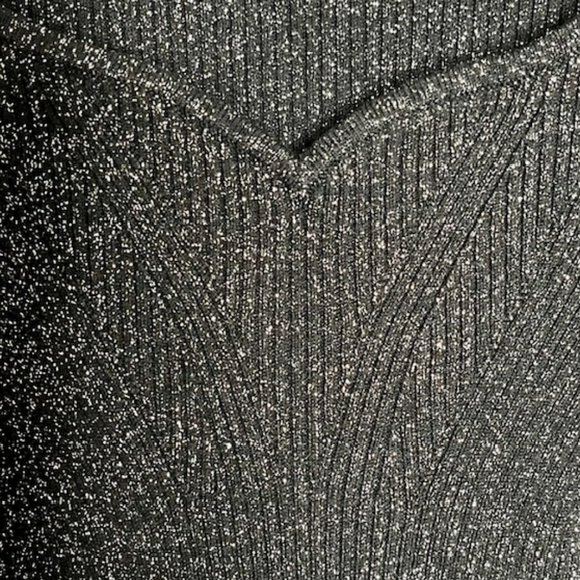 Abercrombie & Fitch Sweetheart Mini Sweater Dress - Black/Silver Metallic - SP - Picture 7 of 10